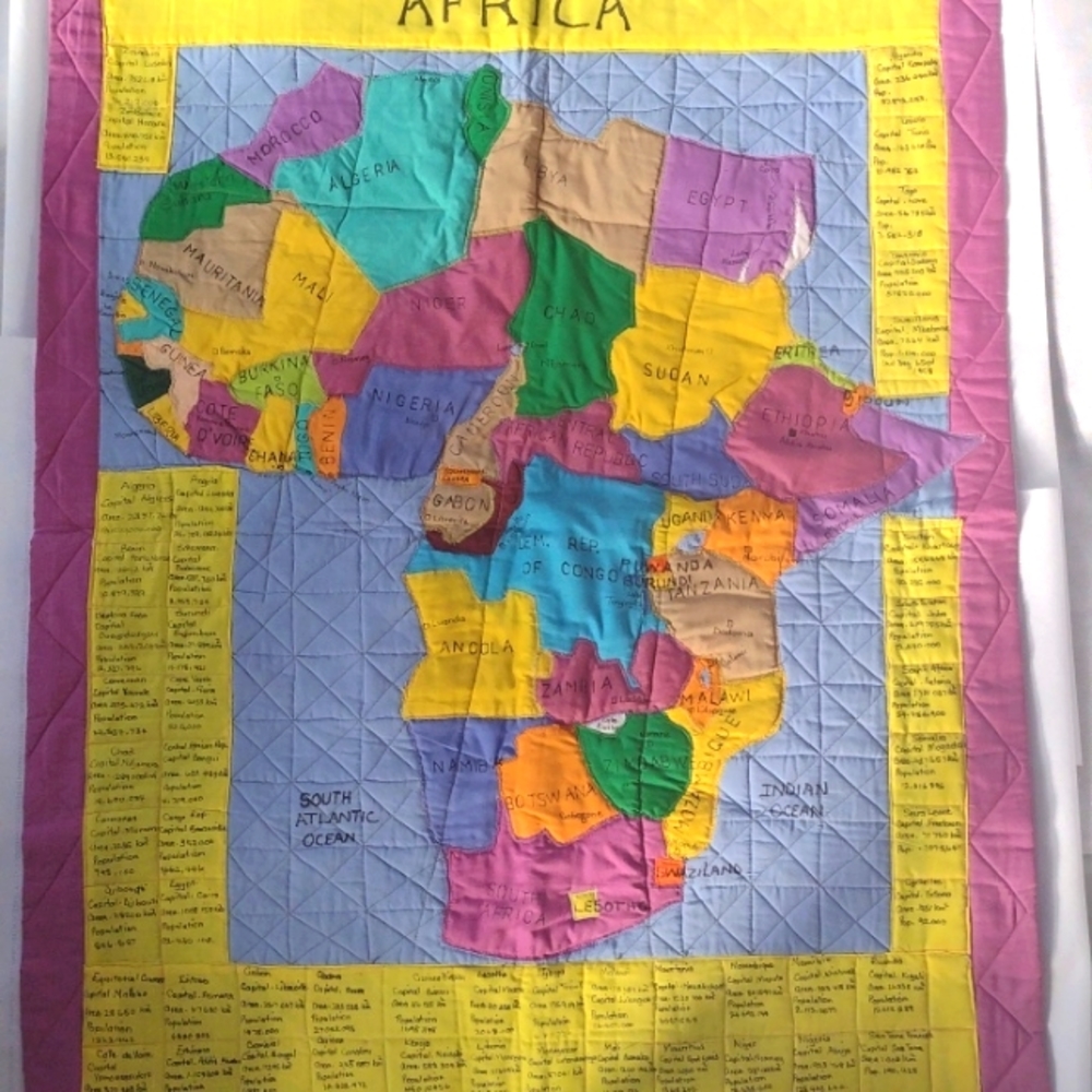 Quilted Patchwork African Map